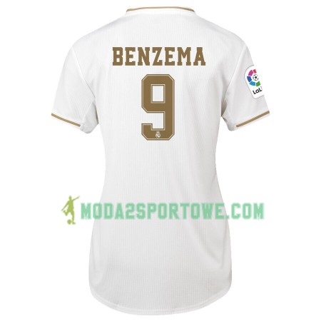 Koszulka Real Madryt Karim Benzema 9 Damska Domowe Stroje Piłkarskie 2019/20 Krótki Rękaw